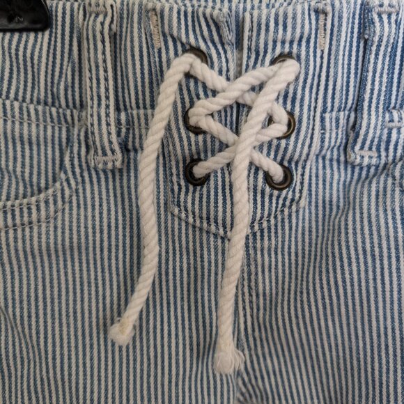 Baby Gap Tie-Front Blue Striped Legging Jeans - Size 4 - Picture 2 of 4
